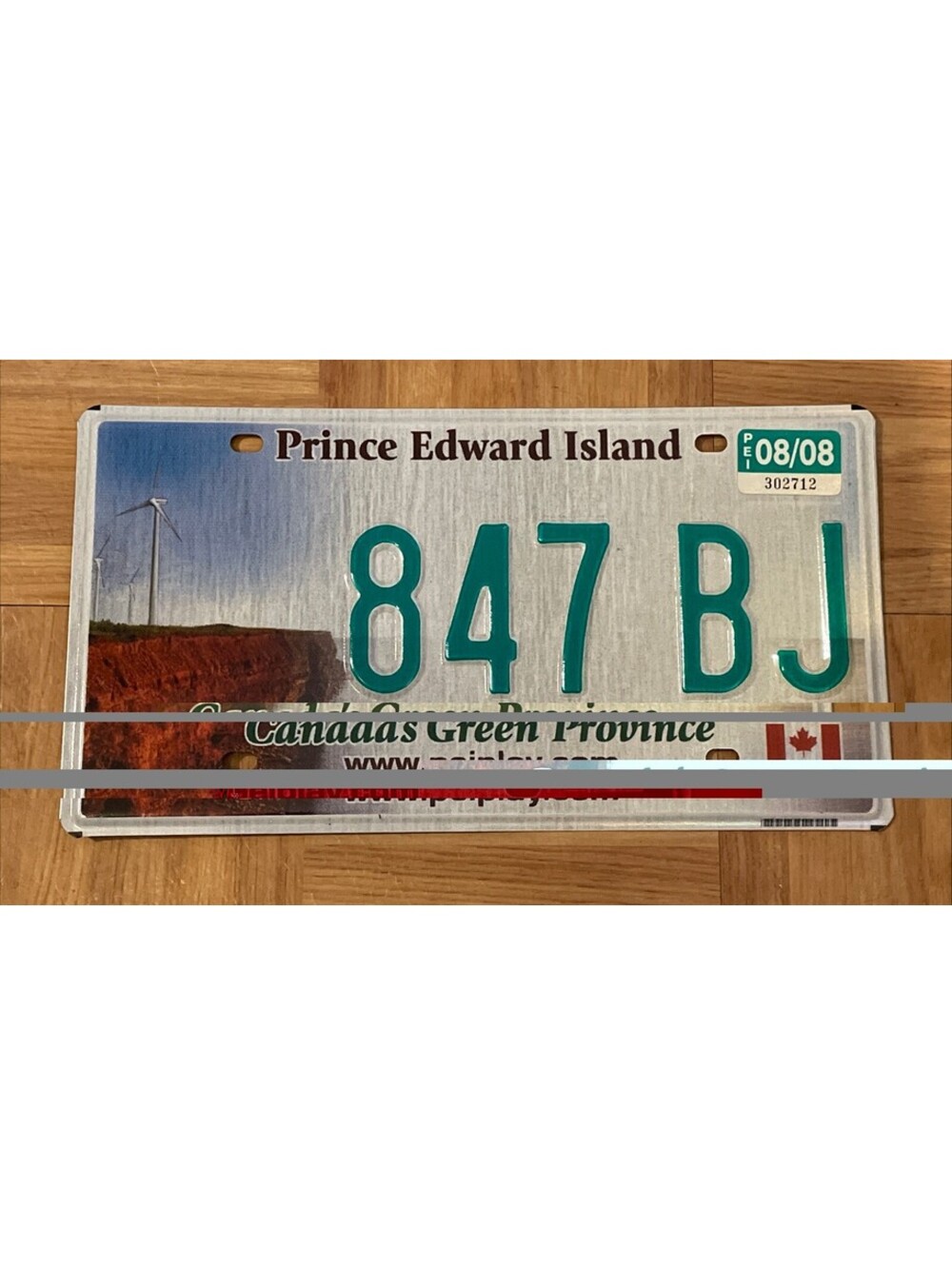 Prince Edward Island PEI License Plate Canada 847 BJ 2008